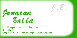 jonatan balla business card